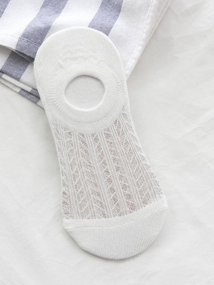 socks women spring and summer new glass silk ladies non-slip invisible socks cotton hollow mesh air conditioning socks boat socks women for Women