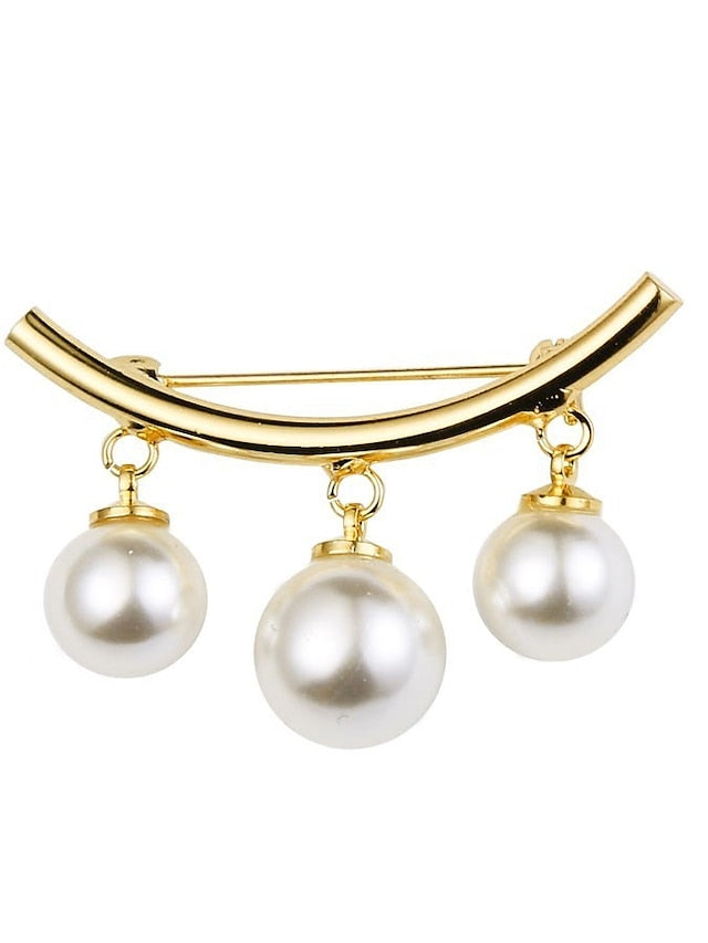 Brooches Classic Stylish Simple Brooch Jewelry Silver Gold For Daily Holiday for Women