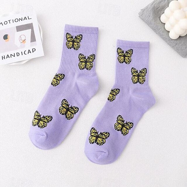 Women's Crew Socks Daily Holiday Animal Patterned Cotton Casual Vintage Retro Cute Casual / Daily 1 Pair