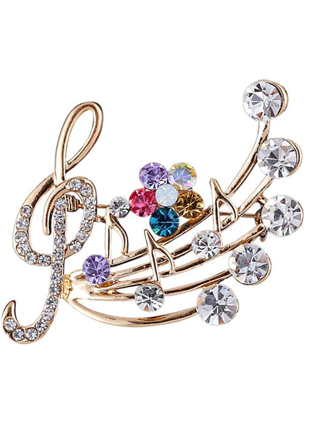 Brooches Classic Music Notes Stylish Brooch Jewelry Gold For Daily Date for Women