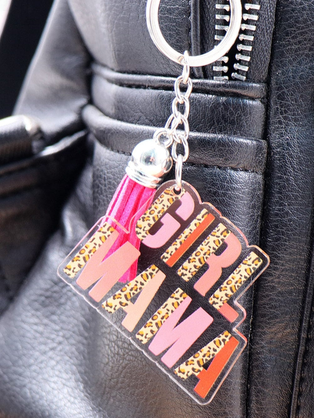 Girl Boss Strawberry Pink Tassel Keychain