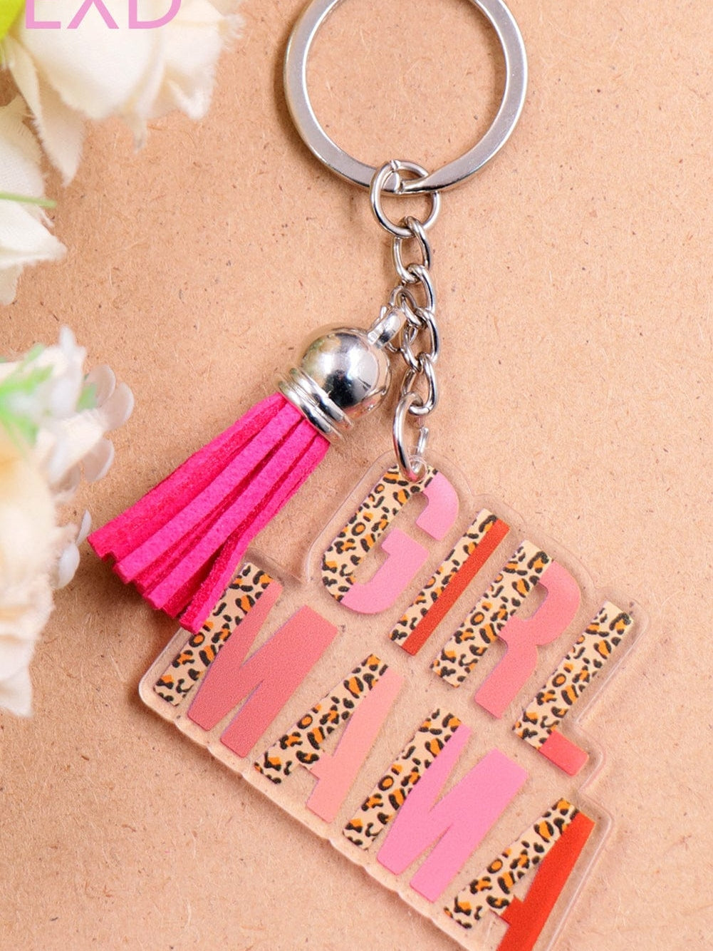 Girl Boss Strawberry Pink Tassel Keychain