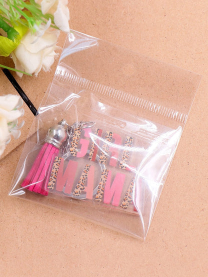 Girl Boss Strawberry Pink Tassel Keychain