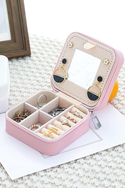 Glittery Pink Mini Jewelry Organizer Box