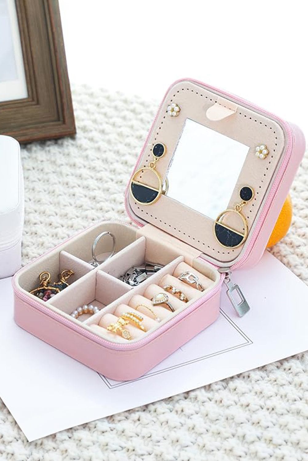 Glittery Pink Mini Jewelry Organizer Box