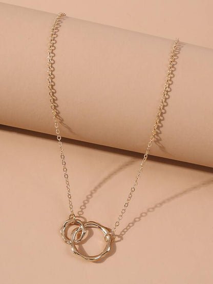 Gold Circle Decor Necklace for Women