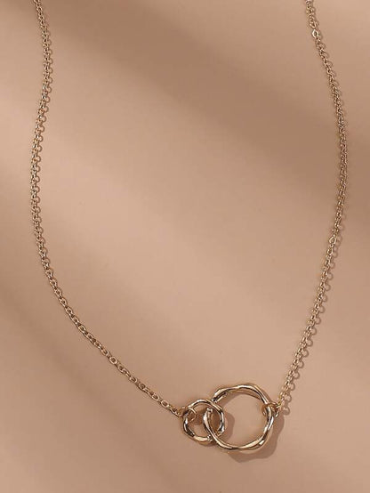 Gold Circle Decor Necklace for Women