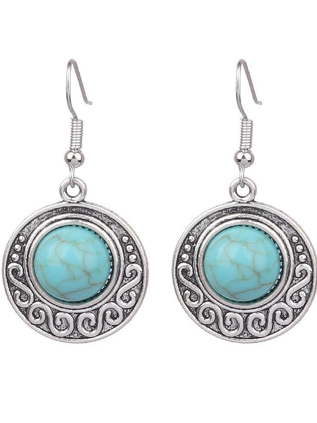 1 Pair Hanging Earrings For Daily Alloy Classic Totem Series for Women