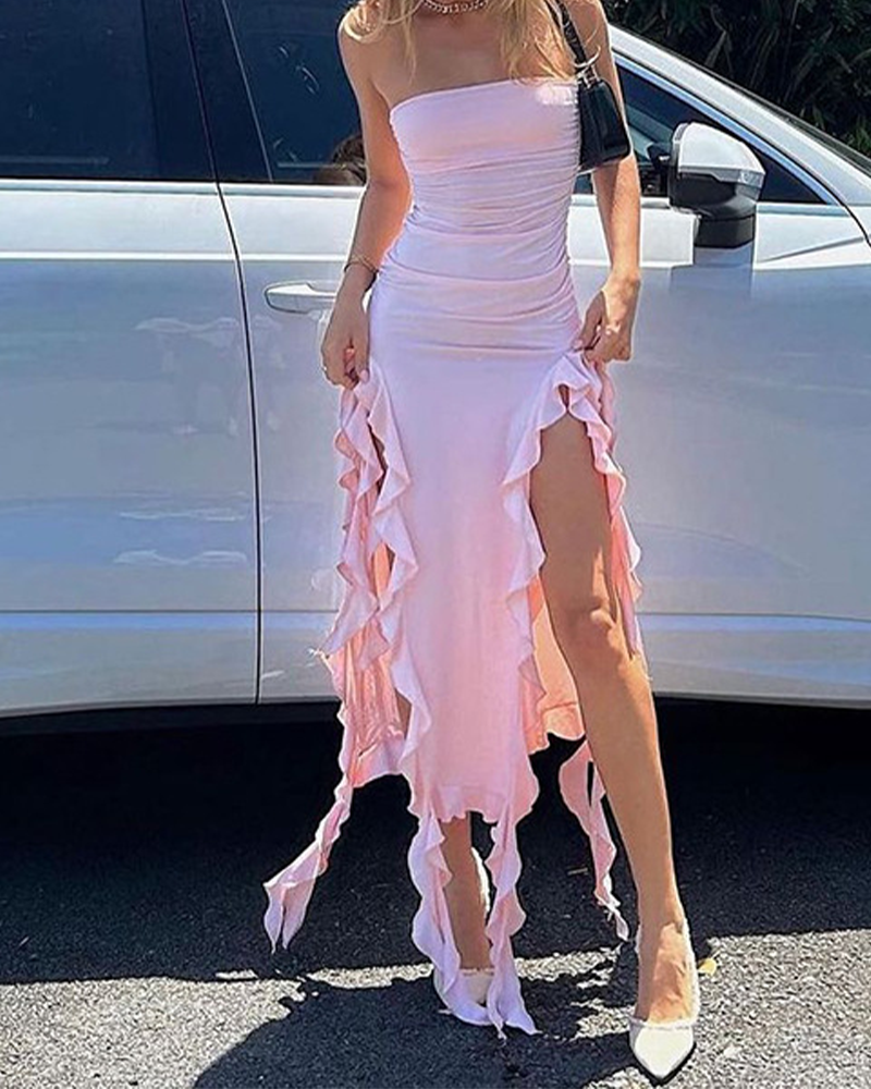 Strapless Irregular Dress