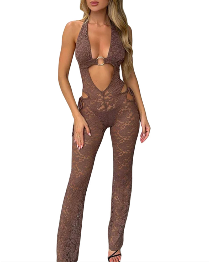 Cut-Out Lace Jumpsuits