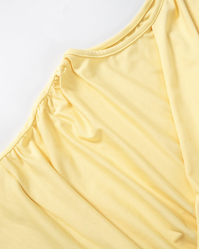 Sleeveless One Shoulder Crop Top