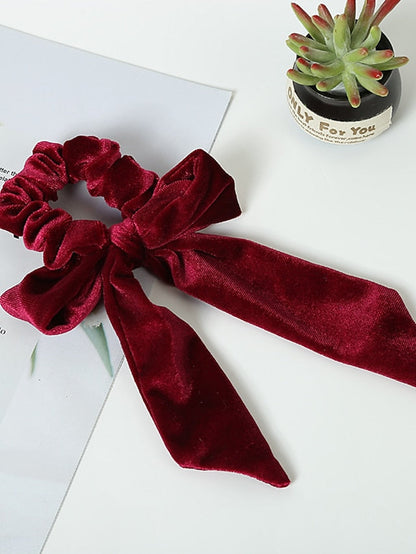1 Pcs Hair Scrunchies Bowknot Velvet Elastics Hair Bands Scrunchy Hair Rope Ties Hair Bow Ponytail Holder Accessories for Women Girls for Women