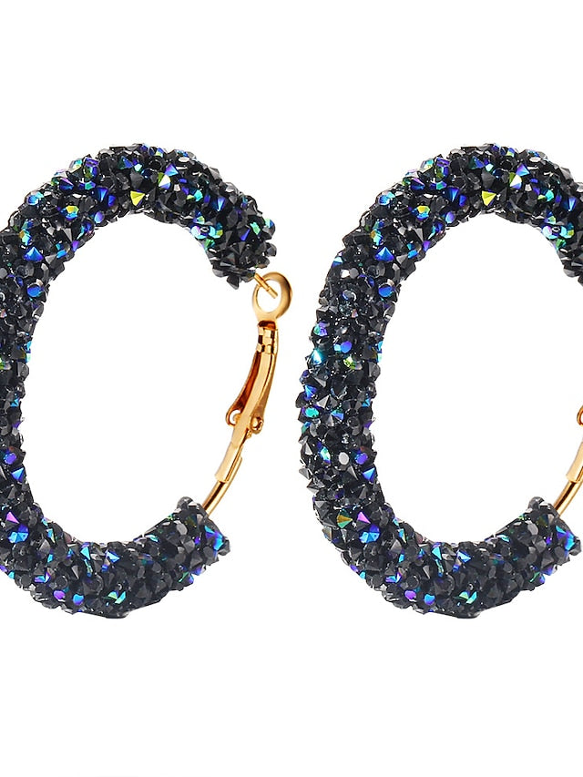 1 Pair Hoop Earrings For Street Date Alloy Classic Fashion for Women