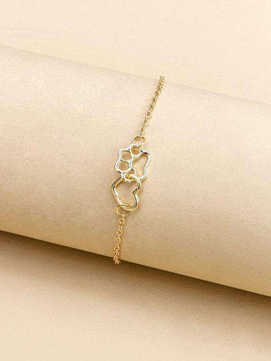 Hollow Out Heart Decor Bracelet for Women