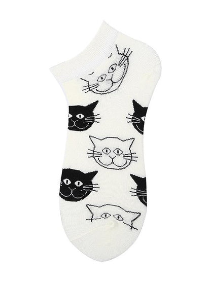 Anckle Socks Low Cut Socks Office Work Daily Animal Dot Spandex Nylon Cotton Basic Casual Classic 1 Pair for Women