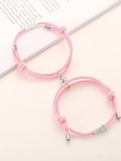 1 Pair Couple's Bracelet Magnetic Adjustable Romantic Series Love Simple Rope Bracelet Jewelry Milan For Gift for Women