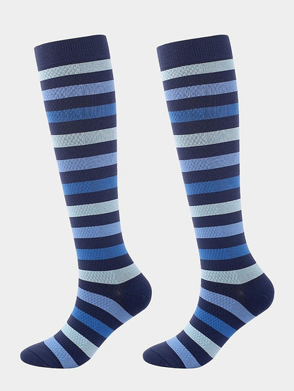 Men's Knee High Socks Training Outdoor Athleisure Stripes Polyester / Cotton Athletic Socks 1 Pair for Women