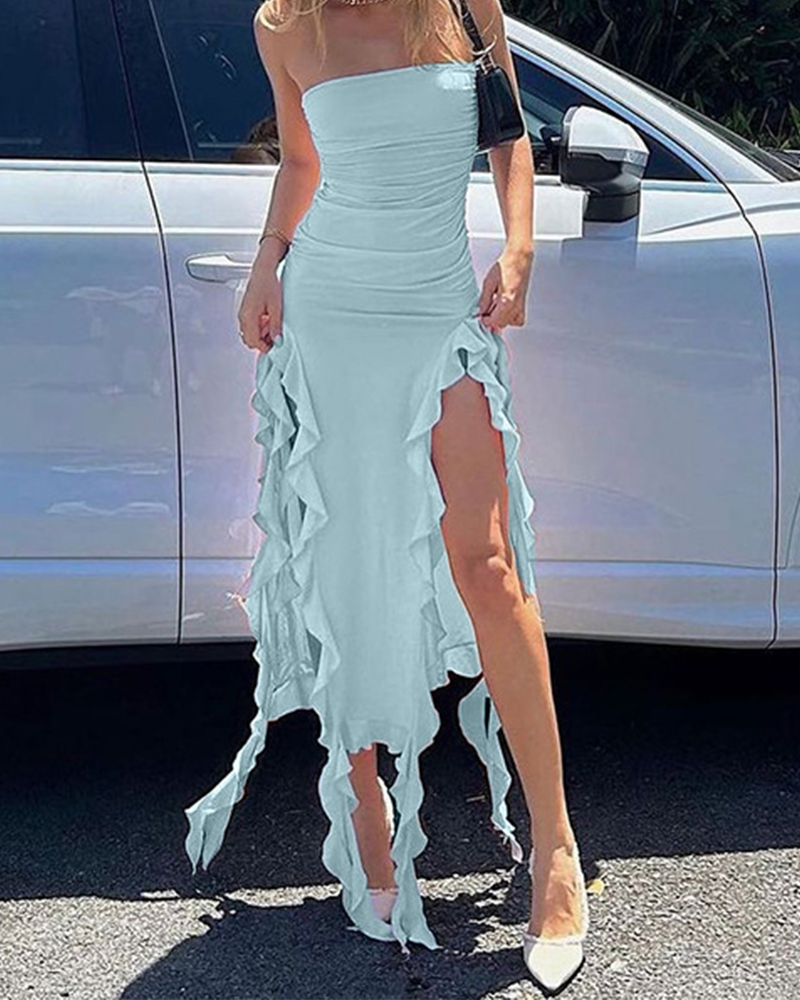 Strapless Irregular Dress