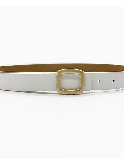 ins retro classic square buckle belt simple wide belt snap button casual jeans jacket coat decoration for Women