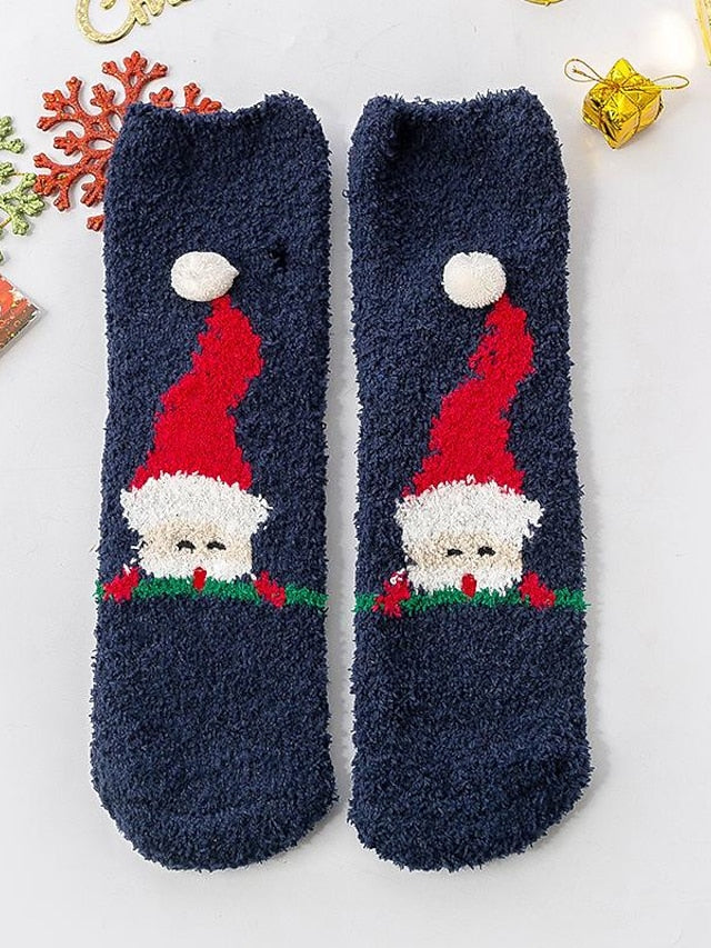 Crew Socks Party Christmas Gift Multi Color Animal Patterned Polyester Spandex Casual Classic Warm Cute 1 Pair for Women