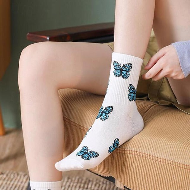 Women's Crew Socks Daily Holiday Animal Patterned Cotton Casual Vintage Retro Cute Casual / Daily 1 Pair
