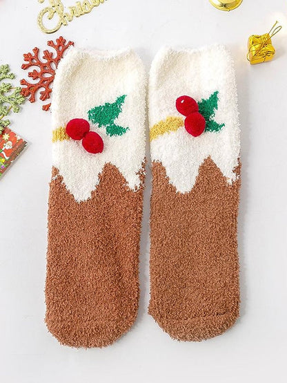 Crew Socks Party Christmas Gift Multi Color Animal Patterned Polyester Spandex Casual Classic Warm Cute 1 Pair for Women