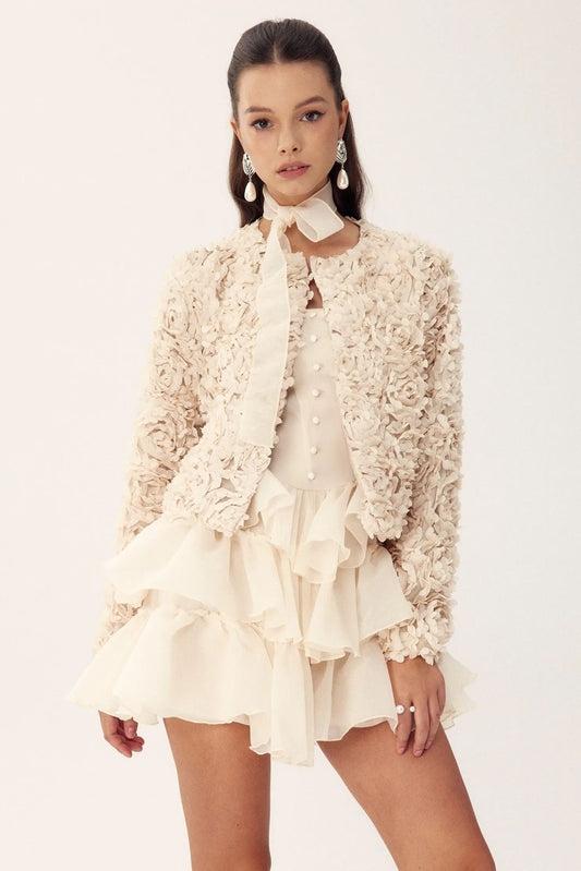 Alice Floral Applique Cropped Jacket