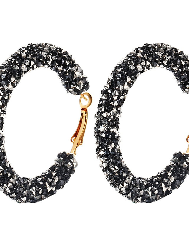 1 Pair Hoop Earrings For Street Date Alloy Classic Fashion for Women