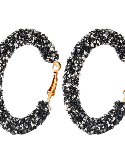 1 Pair Hoop Earrings For Street Date Alloy Classic Fashion for Women