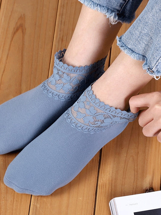 Anckle Socks Low Cut Socks Daily Solid Colored Cotton Simple Style Casual 1 Pair for Women