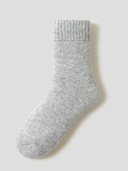 Crew Socks Thick Winter Warm Socks Home Office Work Solid Color Wool Spandex Nylon Basic Casual Classic Warm Casual 1 Pair for Women