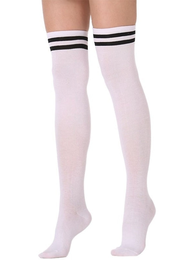 Stockings Work Daily Holiday Solid Color Polyester Cotton Simple Casual Lolita Casual Cute Casual / Daily 1 Pair for Women