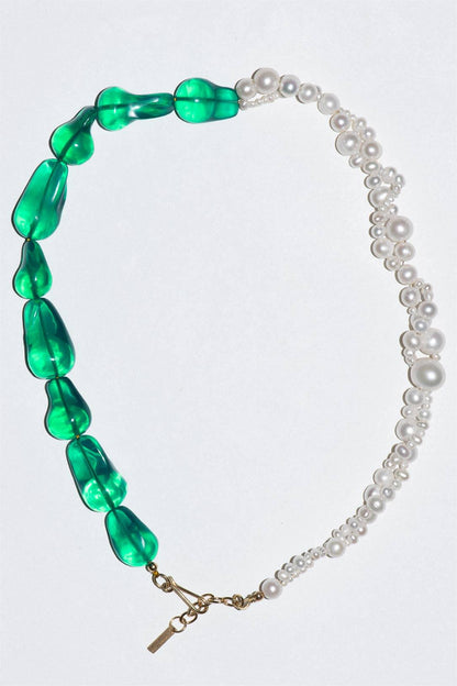 Dimentional Green Acrylic Necklace & Earrings