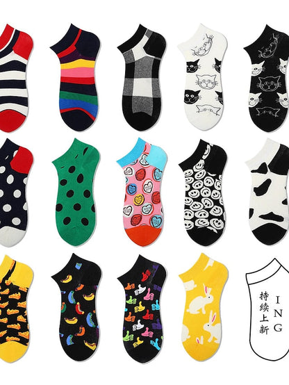 Anckle Socks Low Cut Socks Office Work Daily Animal Dot Spandex Nylon Cotton Basic Casual Classic 1 Pair for Women