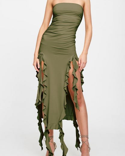 Strapless Irregular Dress