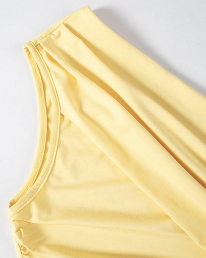 Sleeveless One Shoulder Crop Top