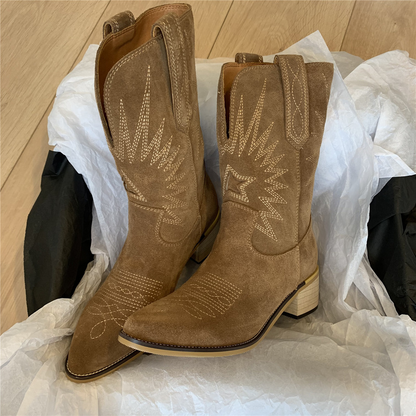 Casual Western Cowboy Ankle Boots with Heel for Women | Great for Casual Days