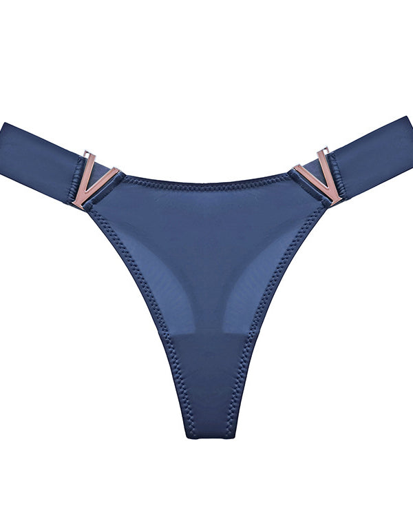 V-Neck Metal Thong Briefs（7 Pieces）