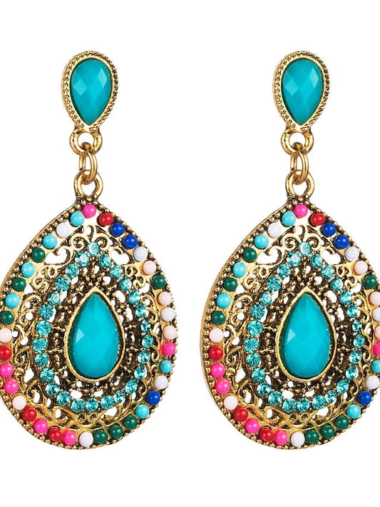 1 Pair Colorful Earrings For Party Evening Prom Beach Alloy Pear Cut for Women