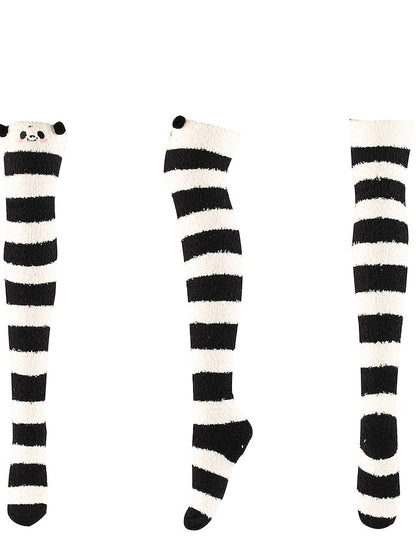 Knee High Socks Home Daily Multi Color Polyester Spandex Basic Classic Warm Cute 1 Pair for Women