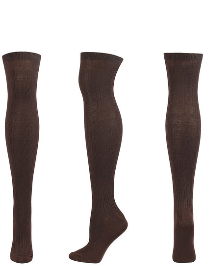 Knee High Socks Home Daily Solid Color Polyester Spandex Basic Classic Warm 1 Pair for Women