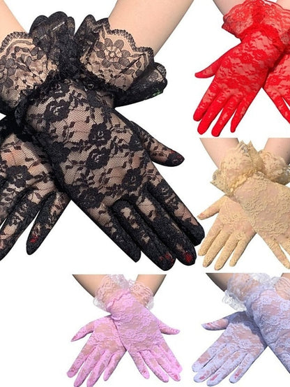 Gloves Lace Gloves Wedding Party Evening Gift Polyester Simple Bridal Gloves Sexy 1 Pair for Women