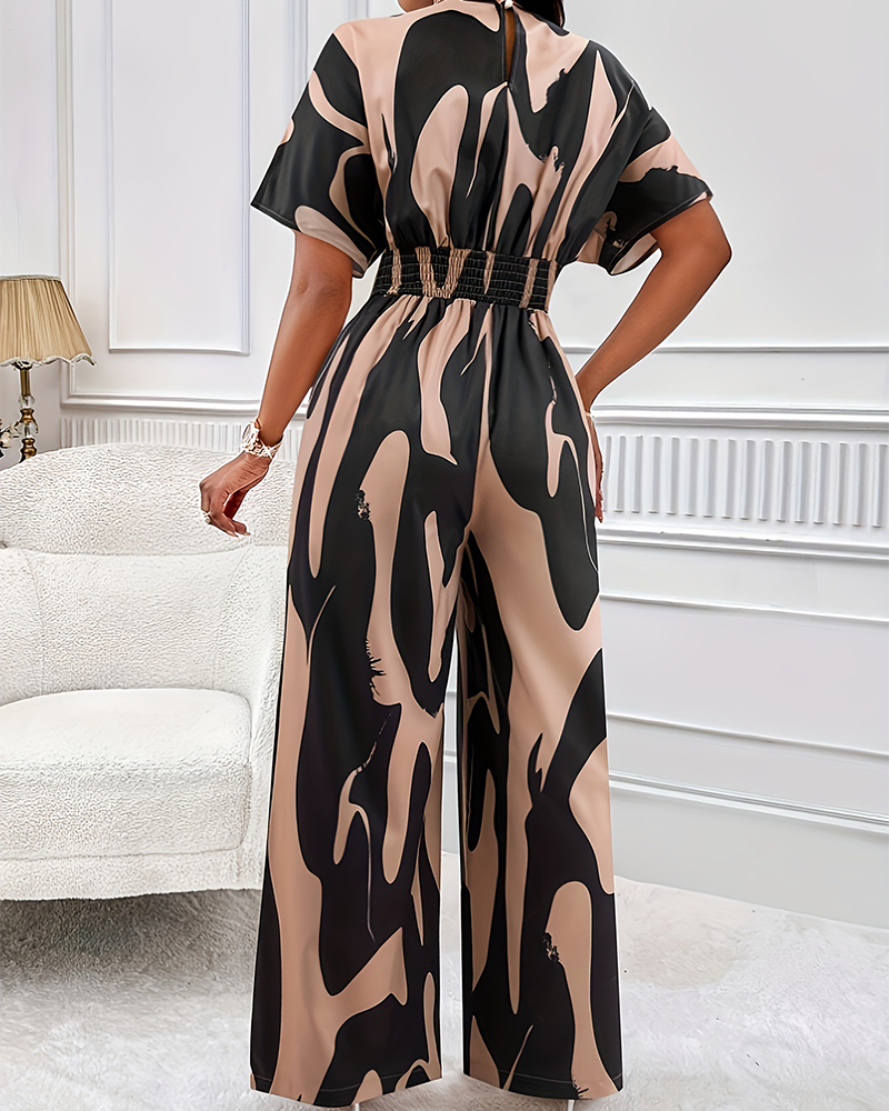 Printed Waist Jumpsuit