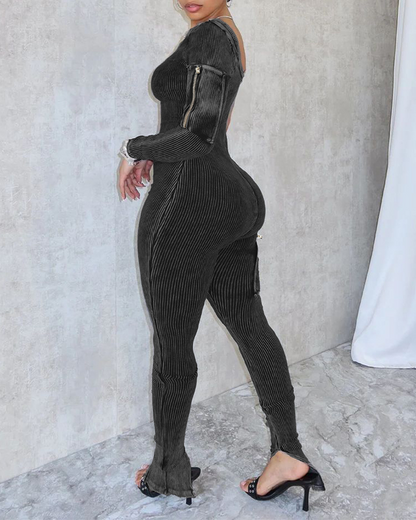 High Elastic Irregular Slim Fit Jumpsuit