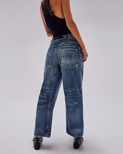 Loose Straight Drawstring Casual Trousers