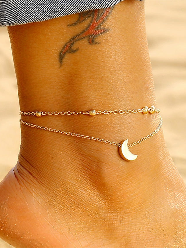 Fashion Outdoor Moon Anklet for Women