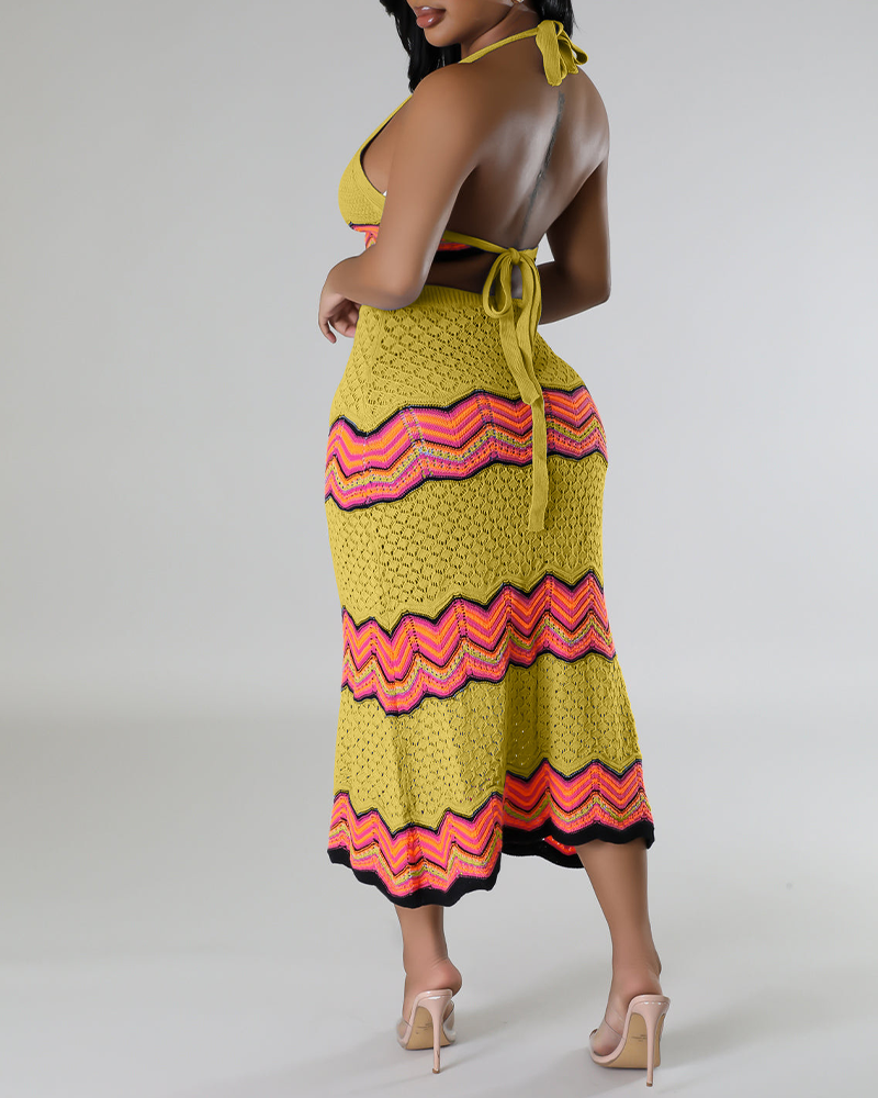 Knitted Stretch Casual Skirt Set