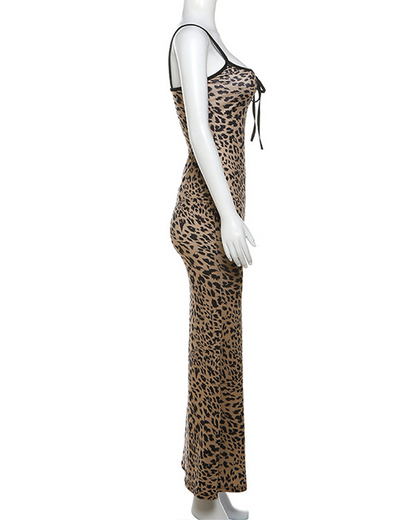 Leopard-Print Dress With A Bare Back