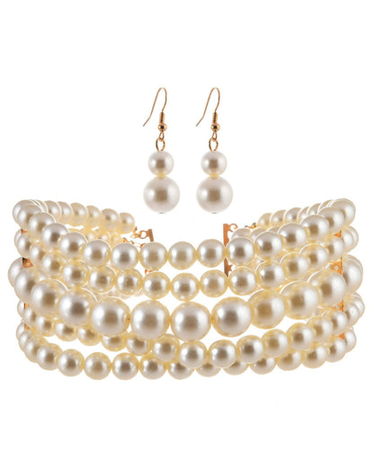 Imitation Pearl Necklace Set