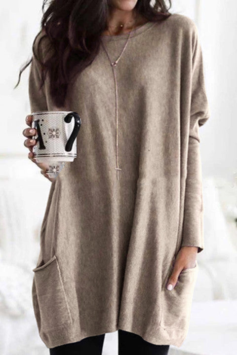 Long Sleeve Casual Mini Skirt With Pockets(3 Colors)